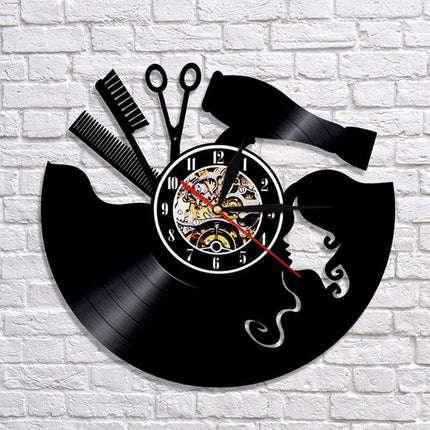 Barbershop dekoration vinylplade ur