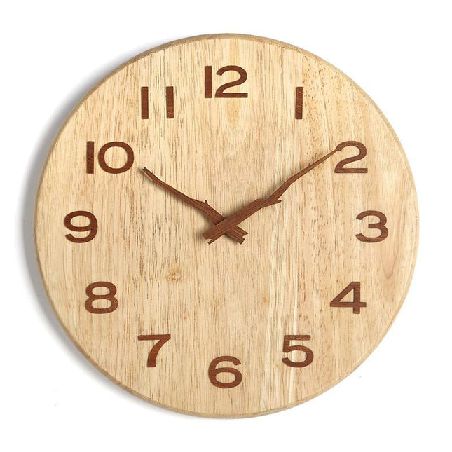 Minimalistisk vægur i lyst træ 40cm