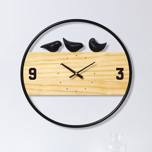Nordisk design vægur med fugle pendul