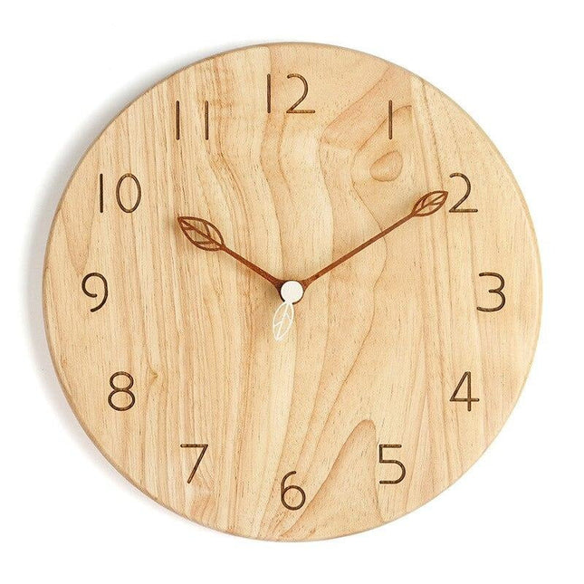 Minimalistisk vægur i lyst træ 40cm
