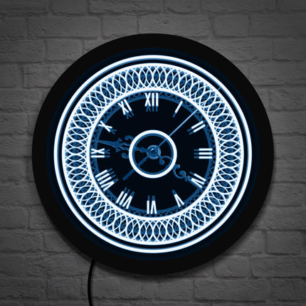 Dekorativt LED vægur med ornamenter