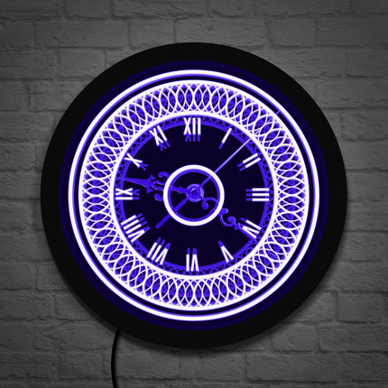 Dekorativt LED vægur med ornamenter