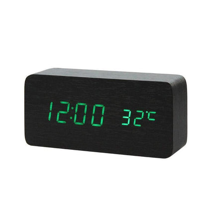 Digitalt LED vækkeur med temperaturvisning