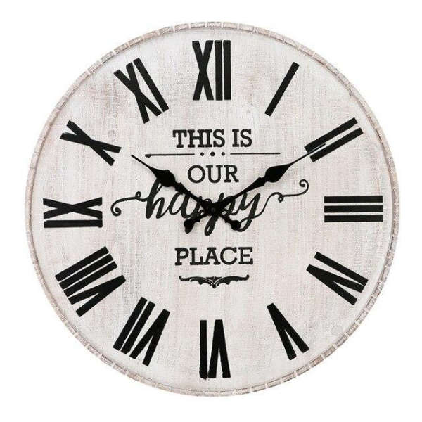 Stort hvidt vintage vægur Grand Hotel