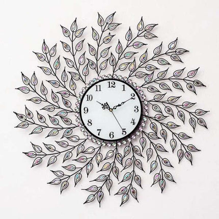 Stort guld vægur med krystal blade