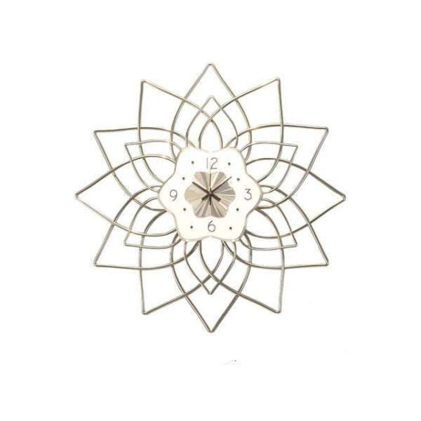 Stort metal vægur i blomsterdesign