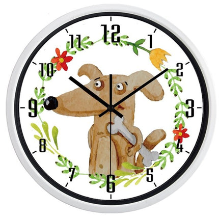 Rundt børneur med mops hund