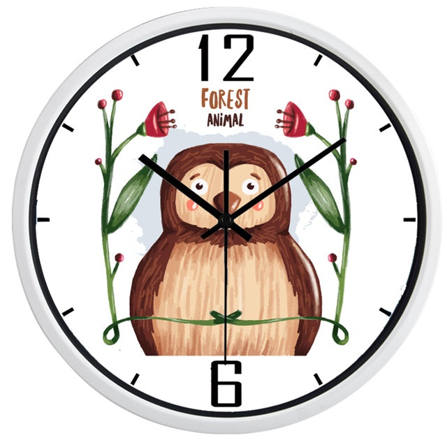 Rundt børneur med mops hund