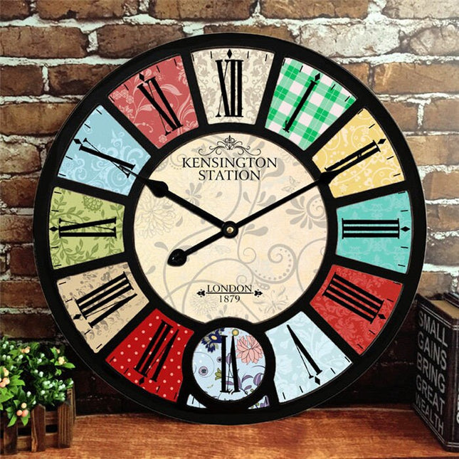 Stort vintage industrielt vægur 60 cm