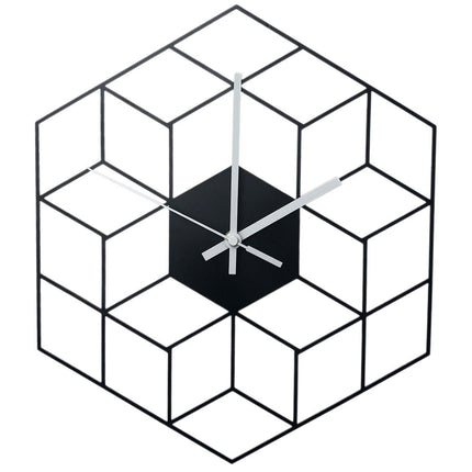 Geometrisk vægur med 3D terning mønster