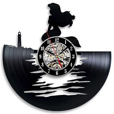 Den Lille Havfrue vinylplade vægur