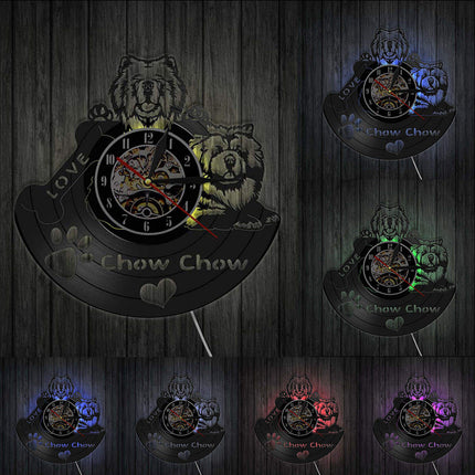 Unikt vinyl ur med Chow Chow