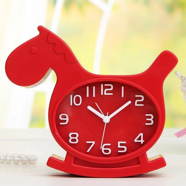 Sødt børnevækkeur formet som en hest