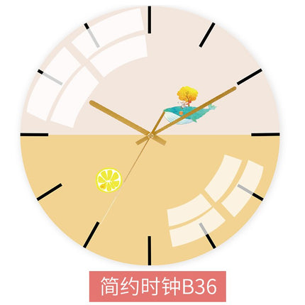 Farverigt vægur med abstrakt design