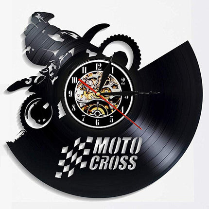 Motocross vægur lavet af vinylplade