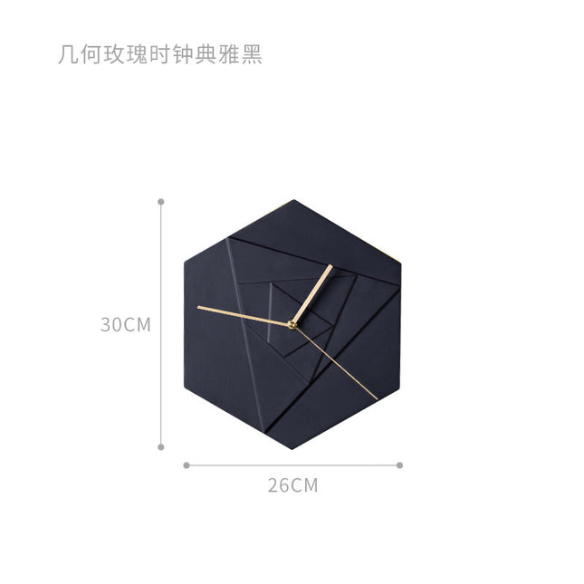 Moderne hexagonalt vægur til køkkenet