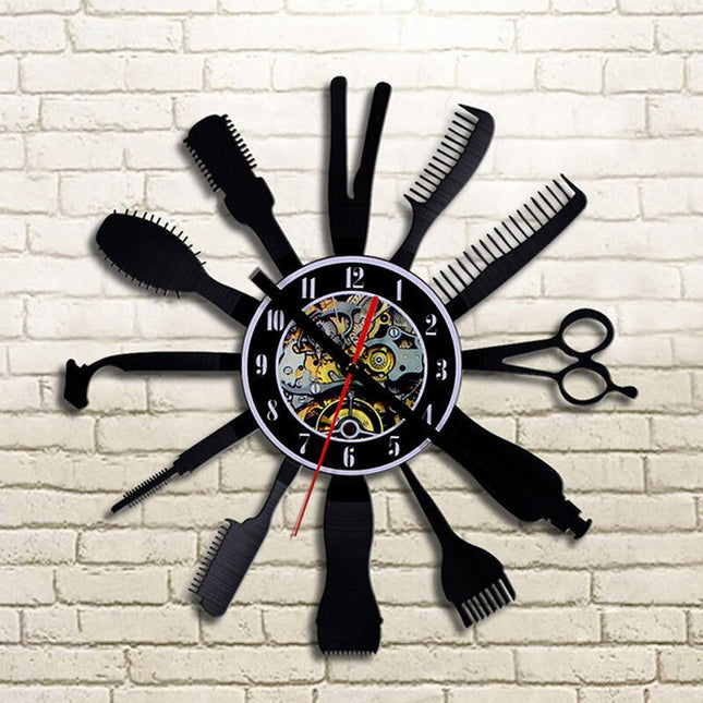 Barbershop dekoration vinylplade ur