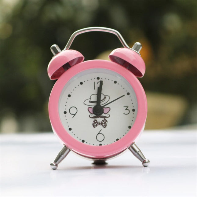 Klassisk rundt vækkeur med dobbeltklokke