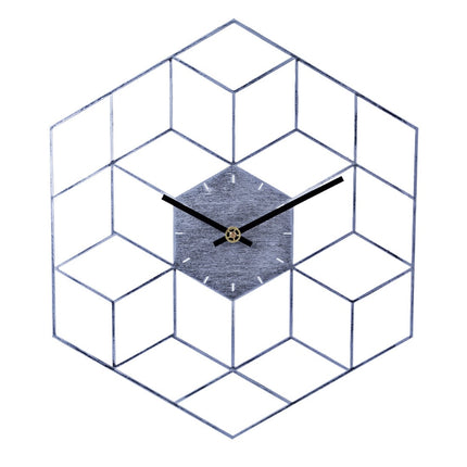 Geometrisk vægur med 3D terning mønster