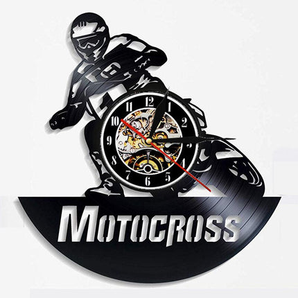 Motocross vægur lavet af vinylplade
