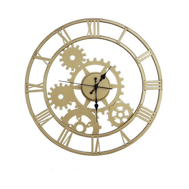 Stort vægur i forgyldt metal