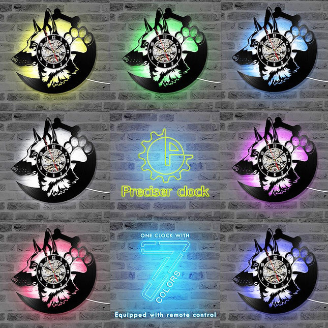 Vinylplade ur design med schæferhund