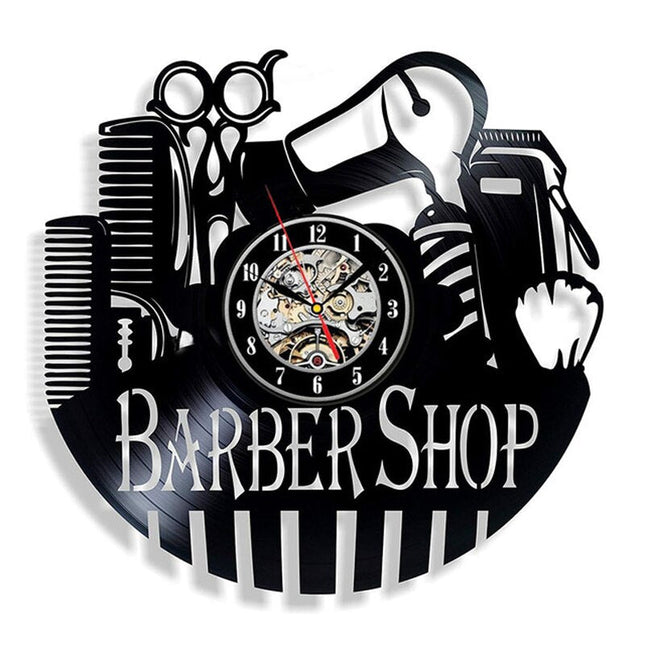Barbershop dekoration vinylplade ur