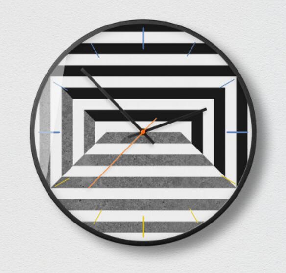 Futuristisk vægur med geometrisk design