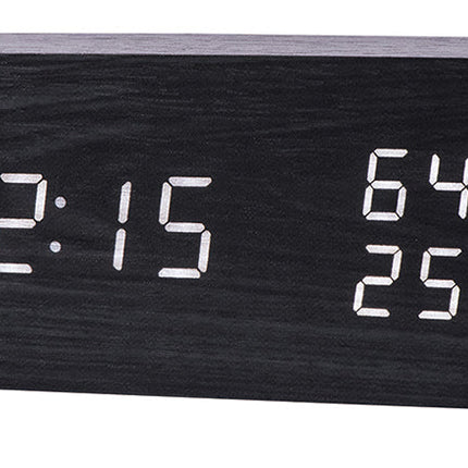 Digitalt bordur i træ med termometer