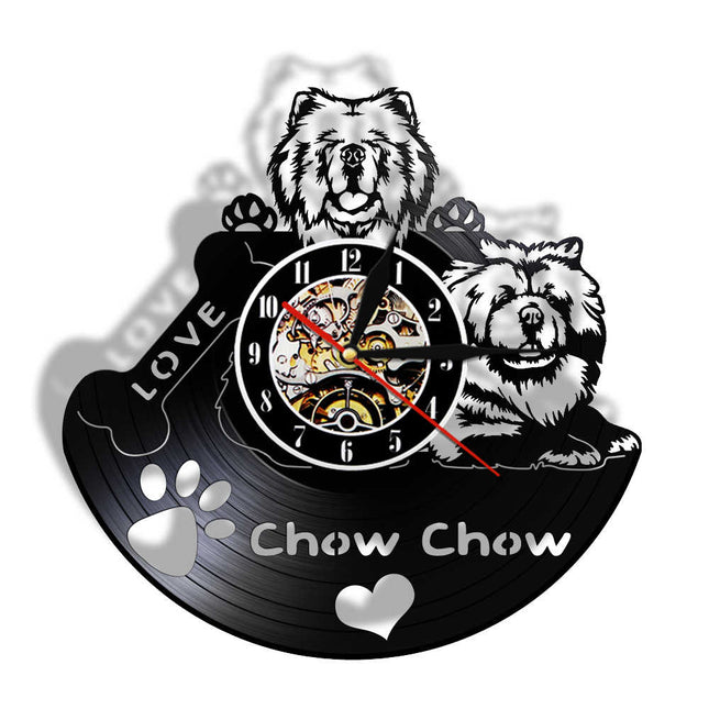 Unikt vinyl ur med Chow Chow
