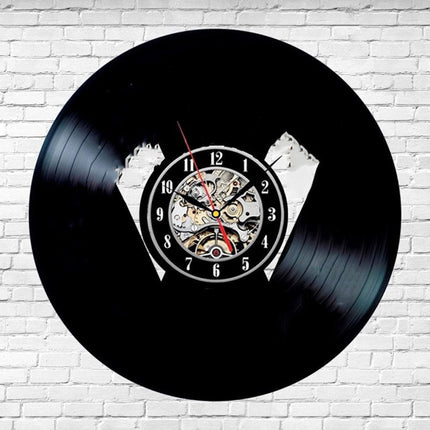 Klassiske biler vægur af vinylplade