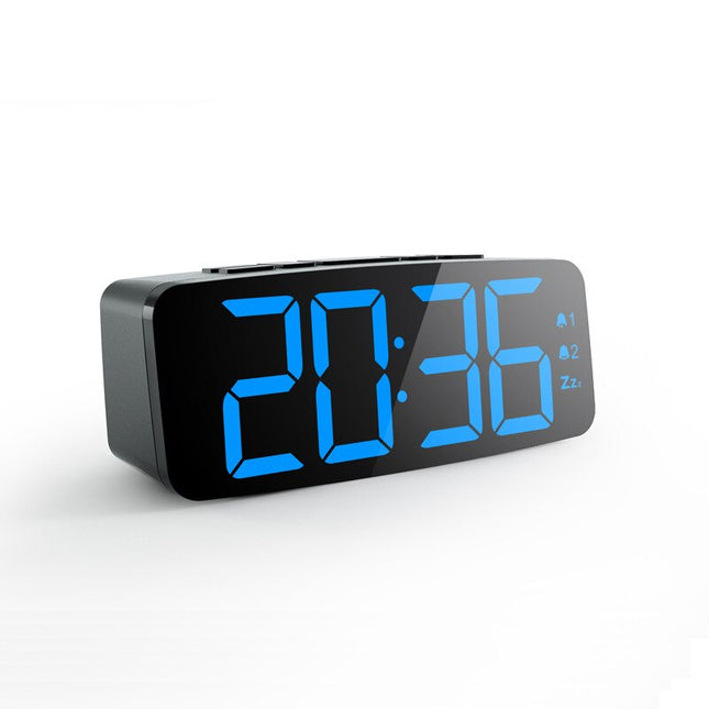 Digitalt vækkeur med blåt LED-display
