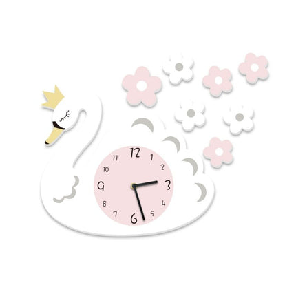 Børneur med svane og blomster