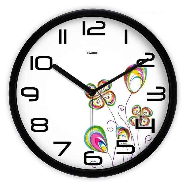 Moderne vægur med blomster design