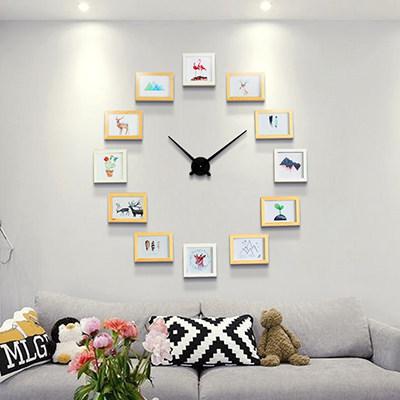 DIY vægur med fotorammer