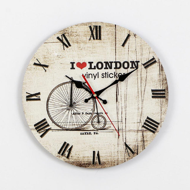 Amerikansk vintage vægur i træ