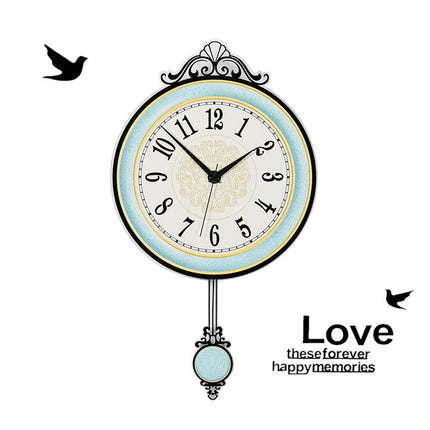 Moderne blåt pendulur til væggen