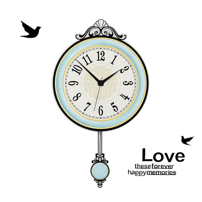 Moderne blåt pendulur til væggen