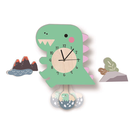 Dekorativt vægur til børn med flamingo