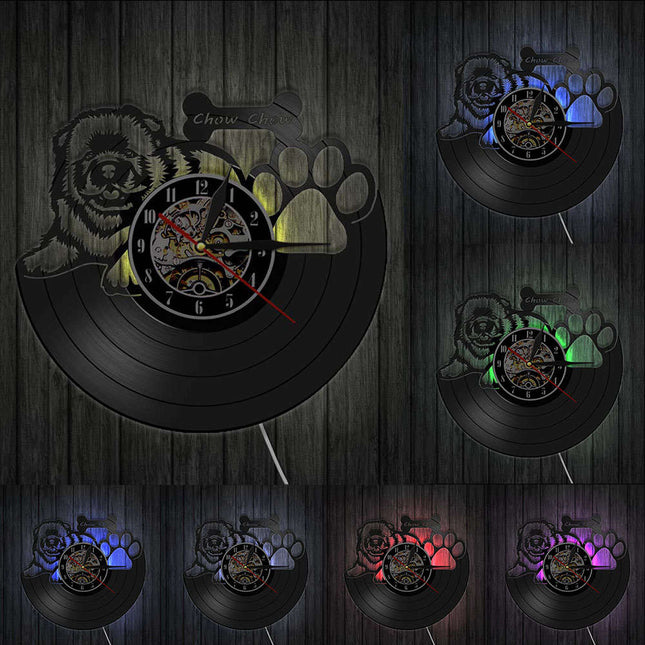 Unikt vinyl ur med Chow Chow