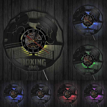 Boksning tema vægur af vinylplade
