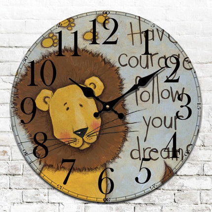 Rundt vægur med ugle motiv