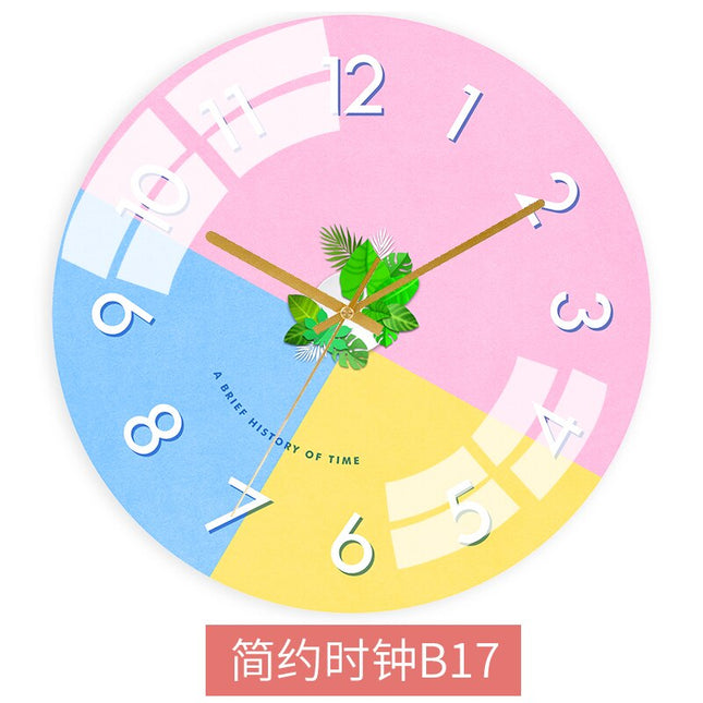 Farverigt vægur med abstrakt design