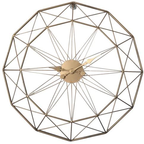Geometrisk vægur i sort metaltråd