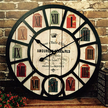 Stort vintage industrielt vægur 60 cm