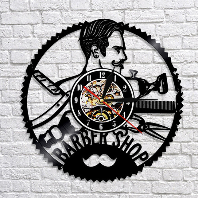 Barbershop dekoration vinylplade ur