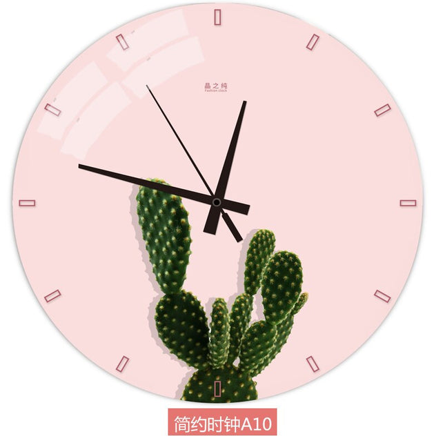 Farverigt vægur med abstrakt design