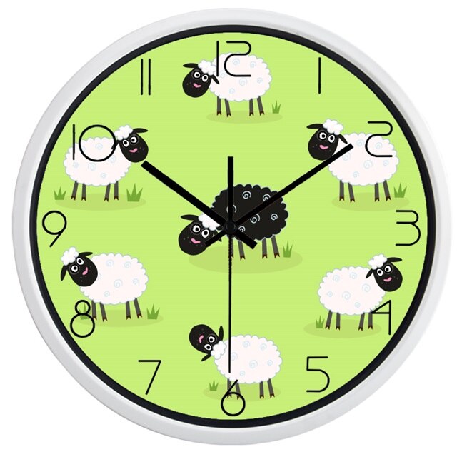 Rundt børneur med mops hund