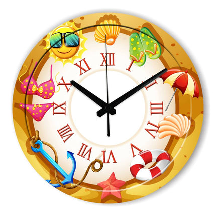 Dekorativt vægur med kinesisk kortspil motiv