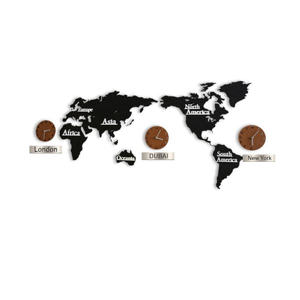 Stort verdenskort vægur med tidszoner